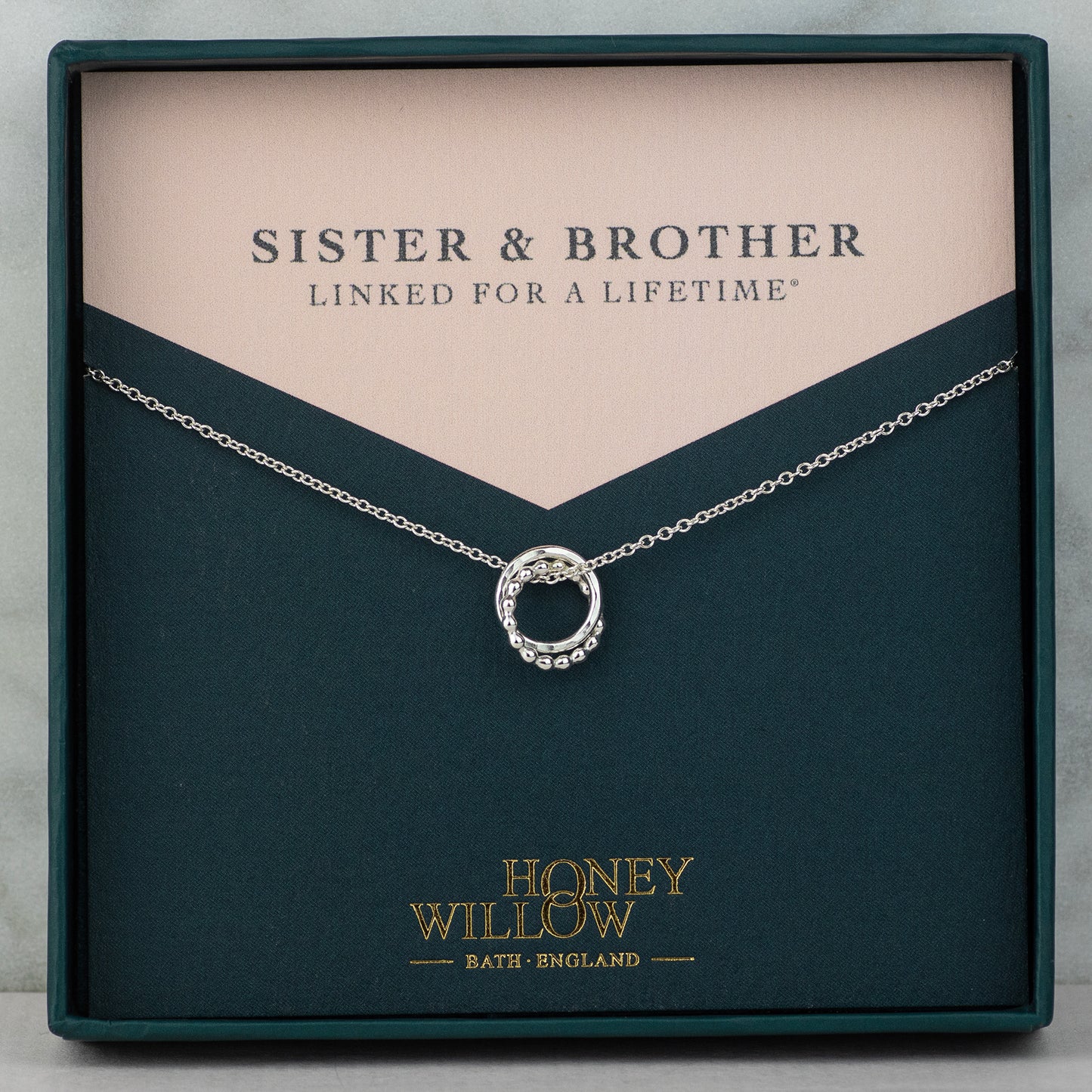 Gift for Sister from Brother - Silver Love Knot Necklace