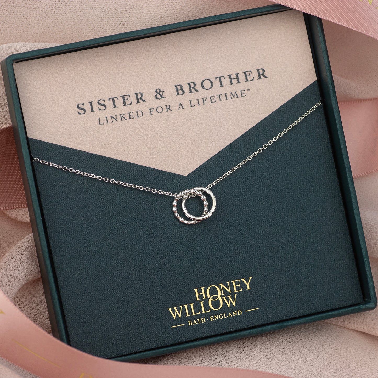 Gift for Sister from Brother - Silver Love Knot Necklace