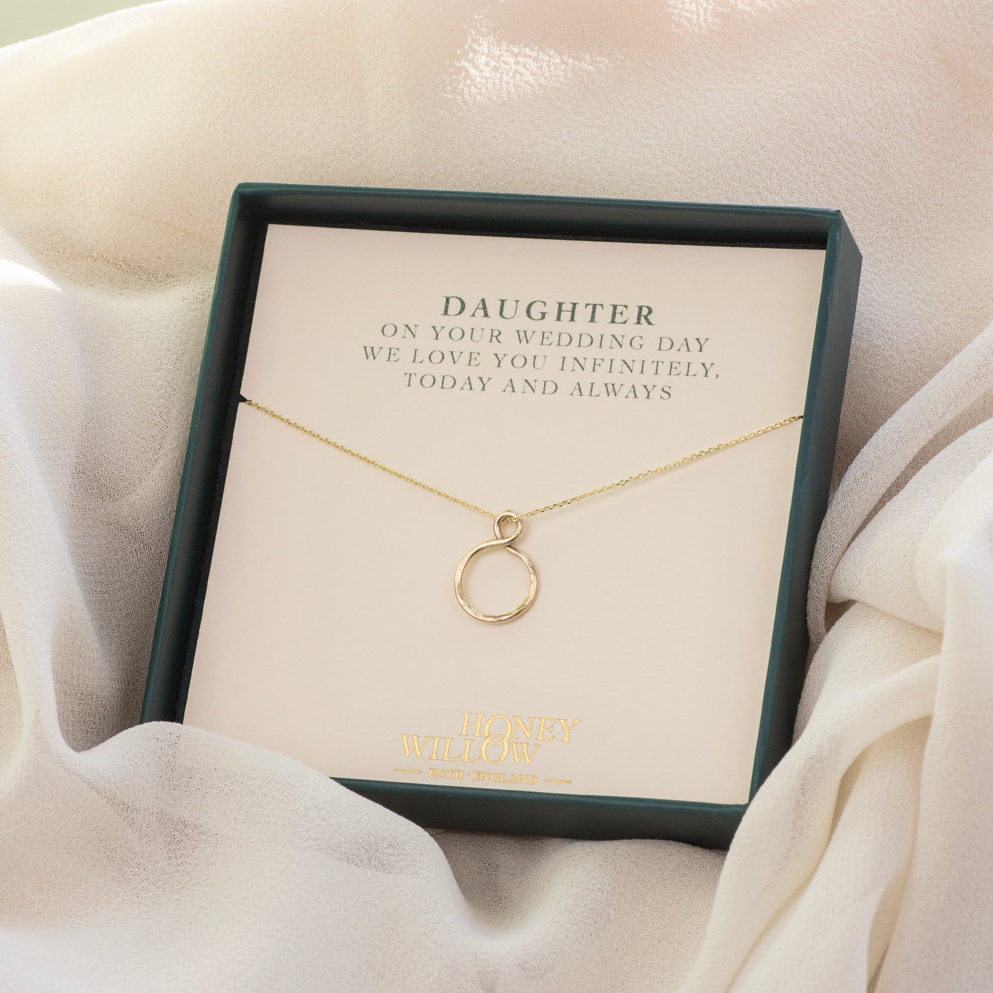 Wedding Day Gift for Daughter - 9kt Gold Infinity Necklace