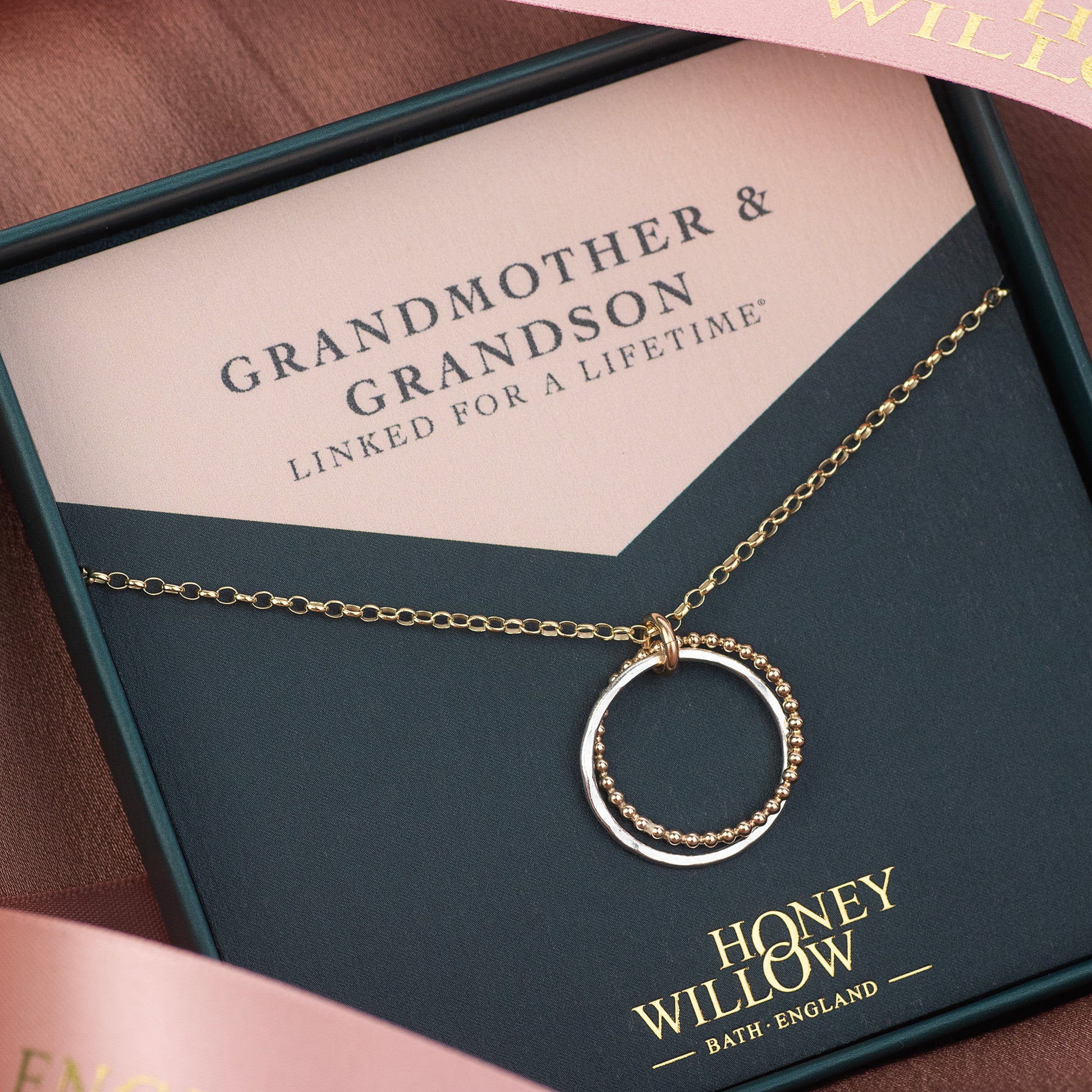 Gift for Grandmother from Grandson - 9kt Gold & Silver Necklace