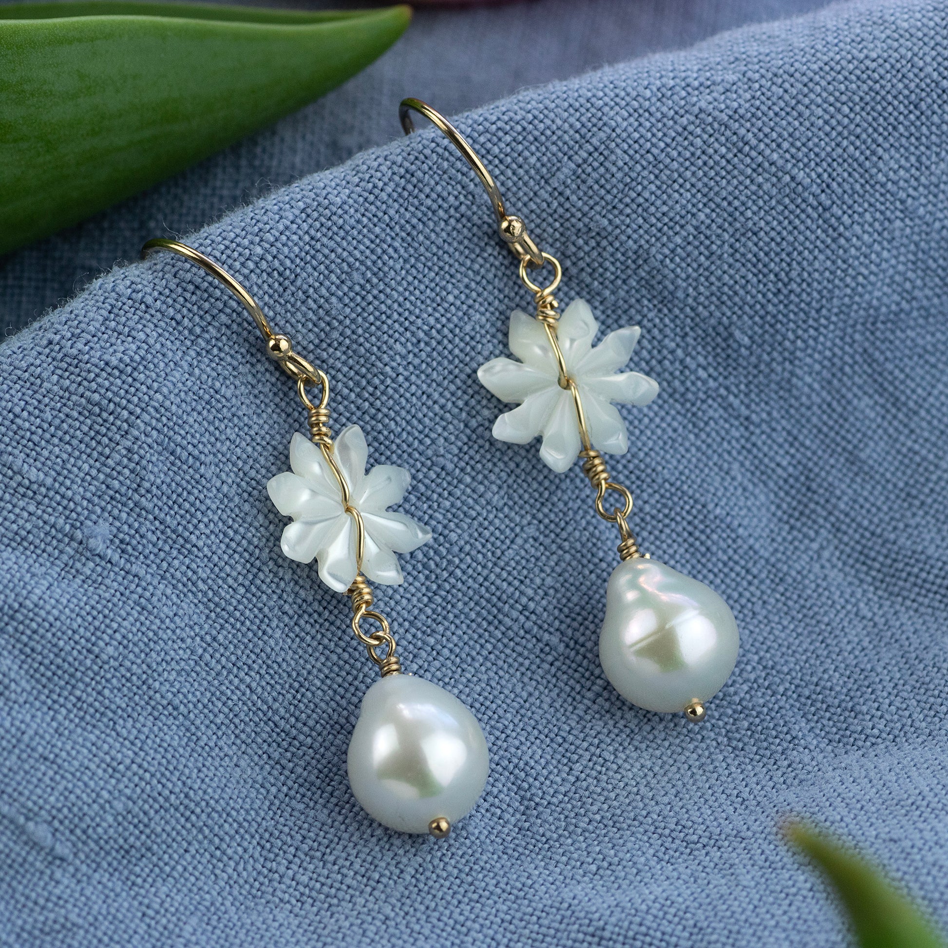 Mother's Day Gift - Mother of Pearl Flower Earrings
