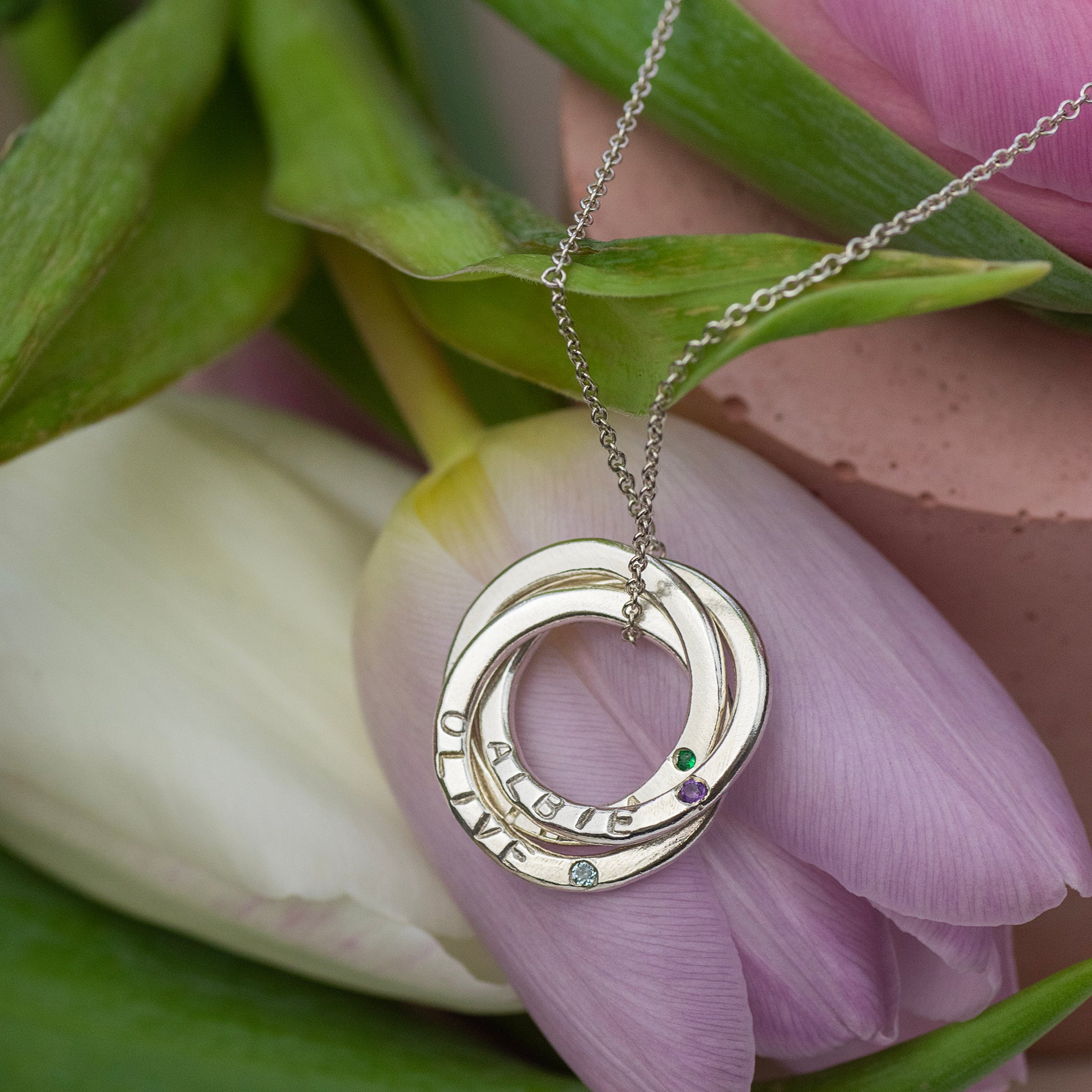 Sterling Silver March Birthstone and Engravable Pendant