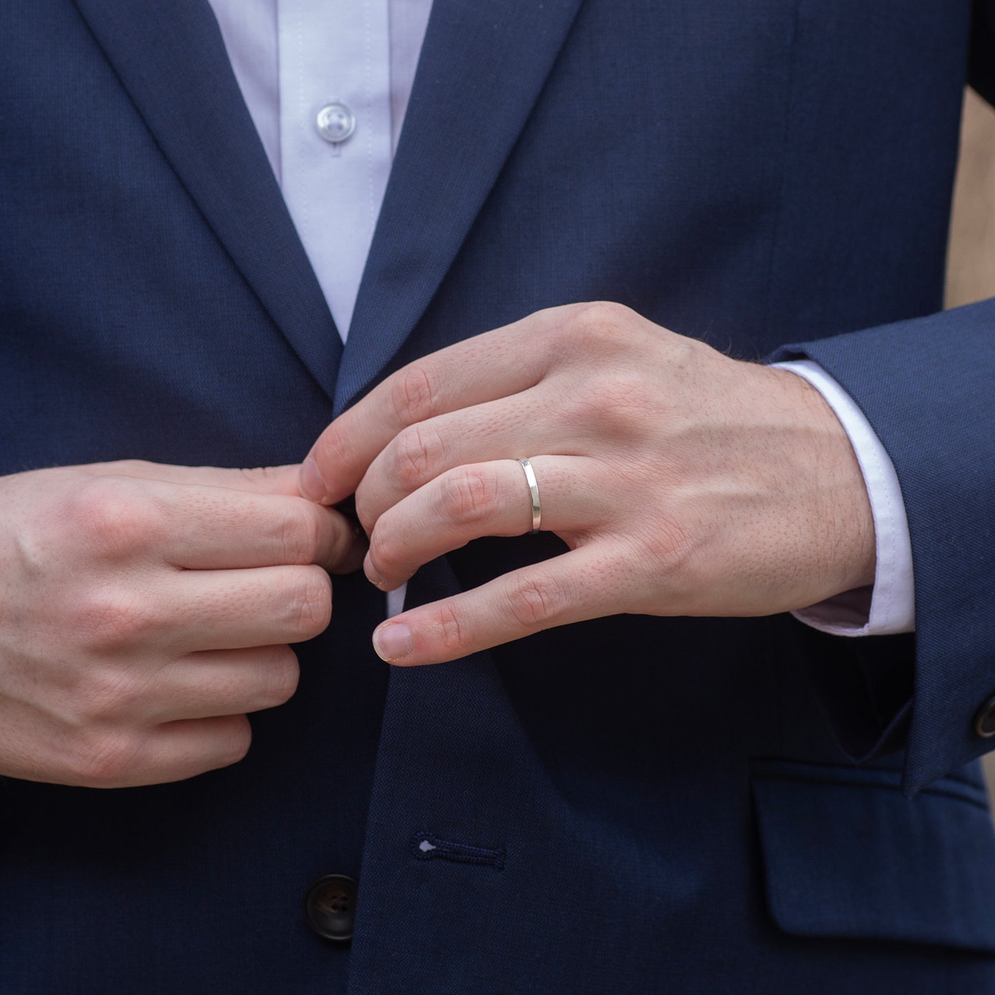 Plain Wedding Bands - 9kt White & Yellow Gold