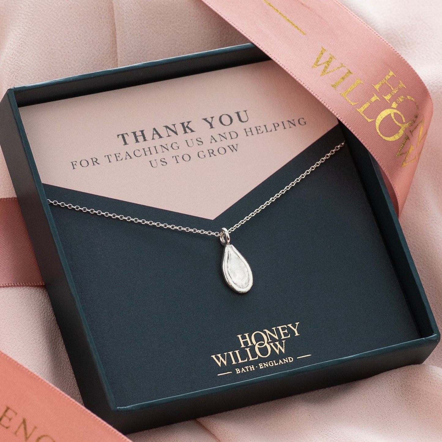 Thank you Gift for Teacher - Silver Seed Necklace