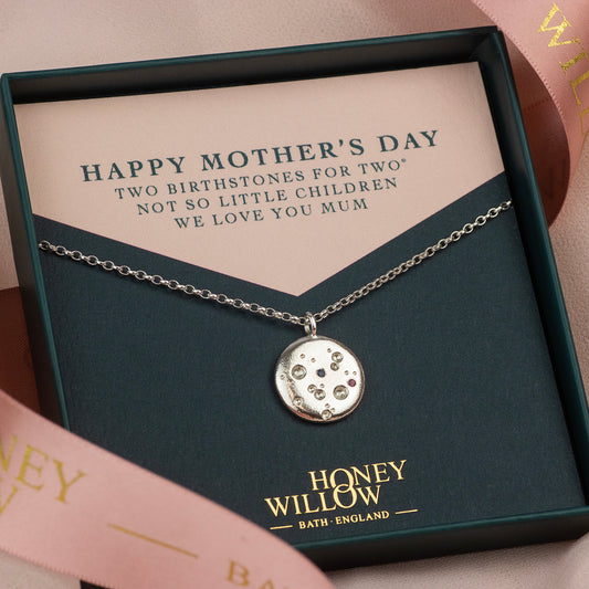 Mother's Day Gift - Birthstone Felicity Necklace - Silver