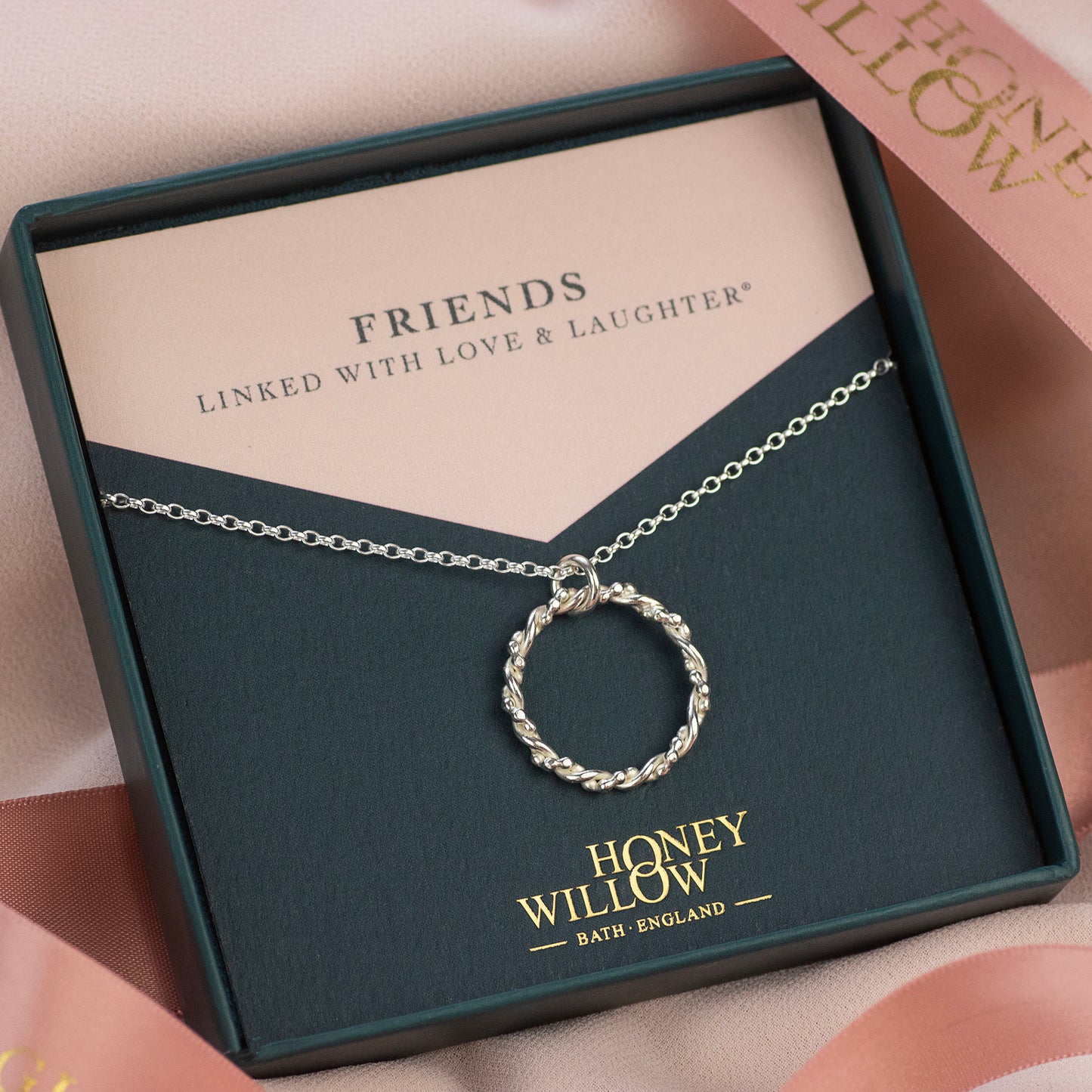 Friends Necklace - Linked for a Lifetime - Silver Entwined Necklace
