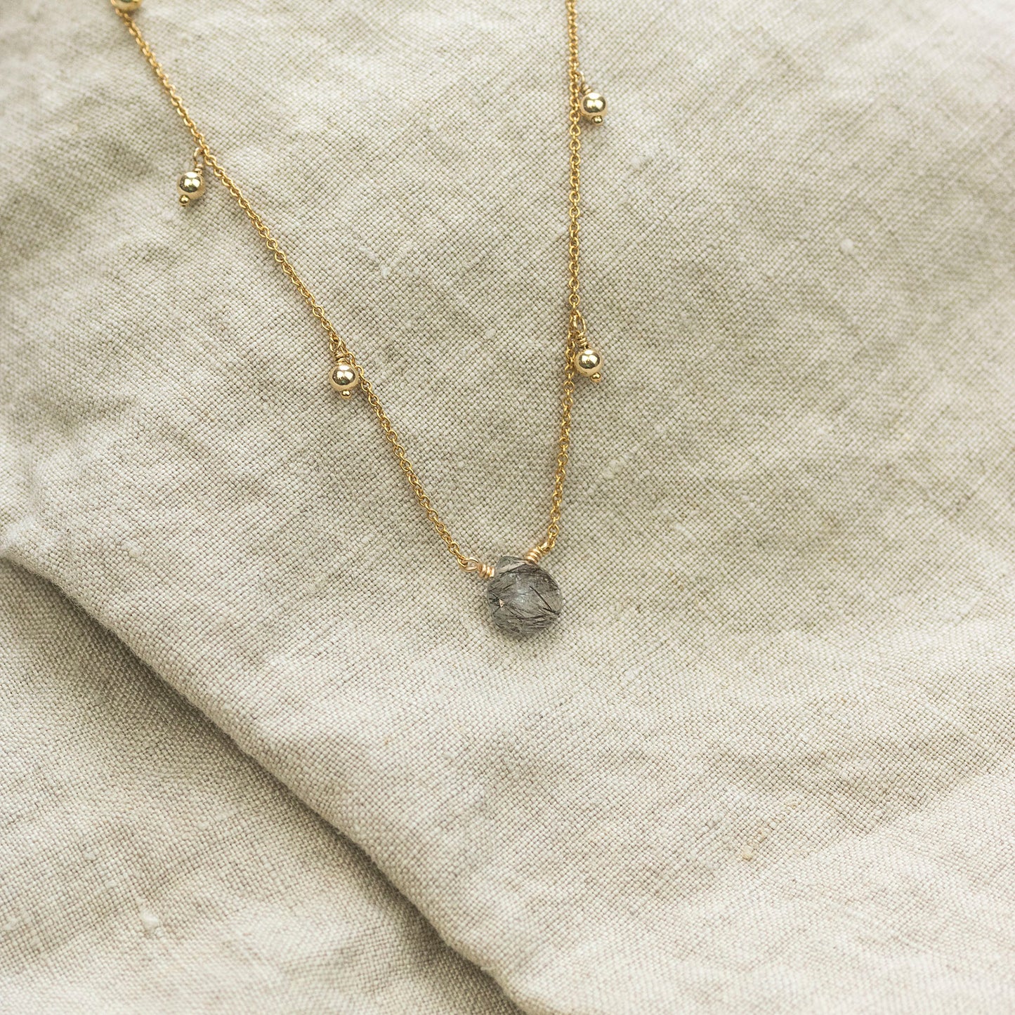 Tourmalinated Quartz Necklace - Energy, balance and well being