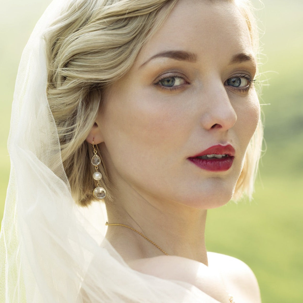 long crystal and pearl earrings