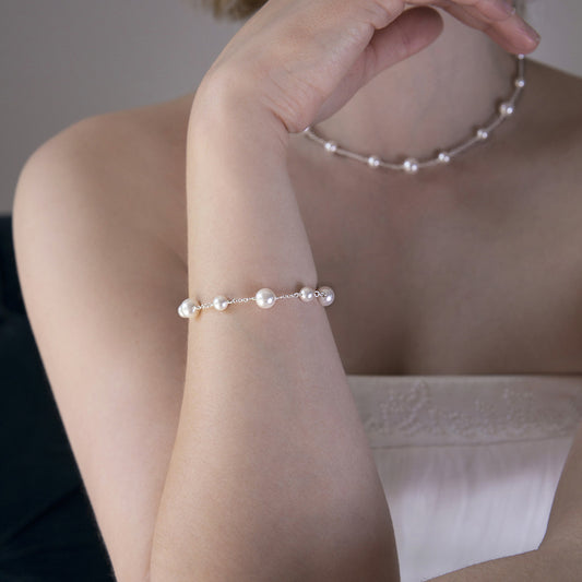 Pearl bridal bracelet, pearl bracelet bridal - JULIET