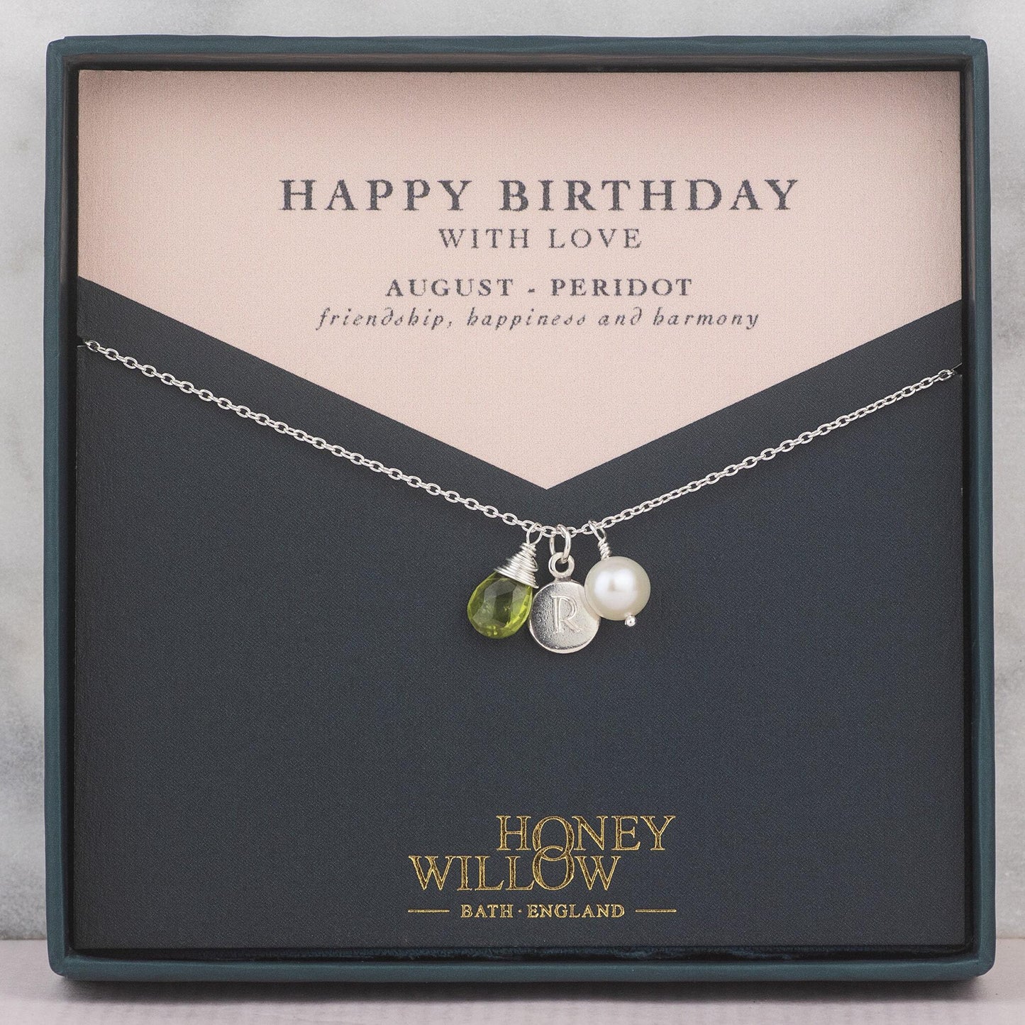Personalised Initial and Birthstone Necklace
