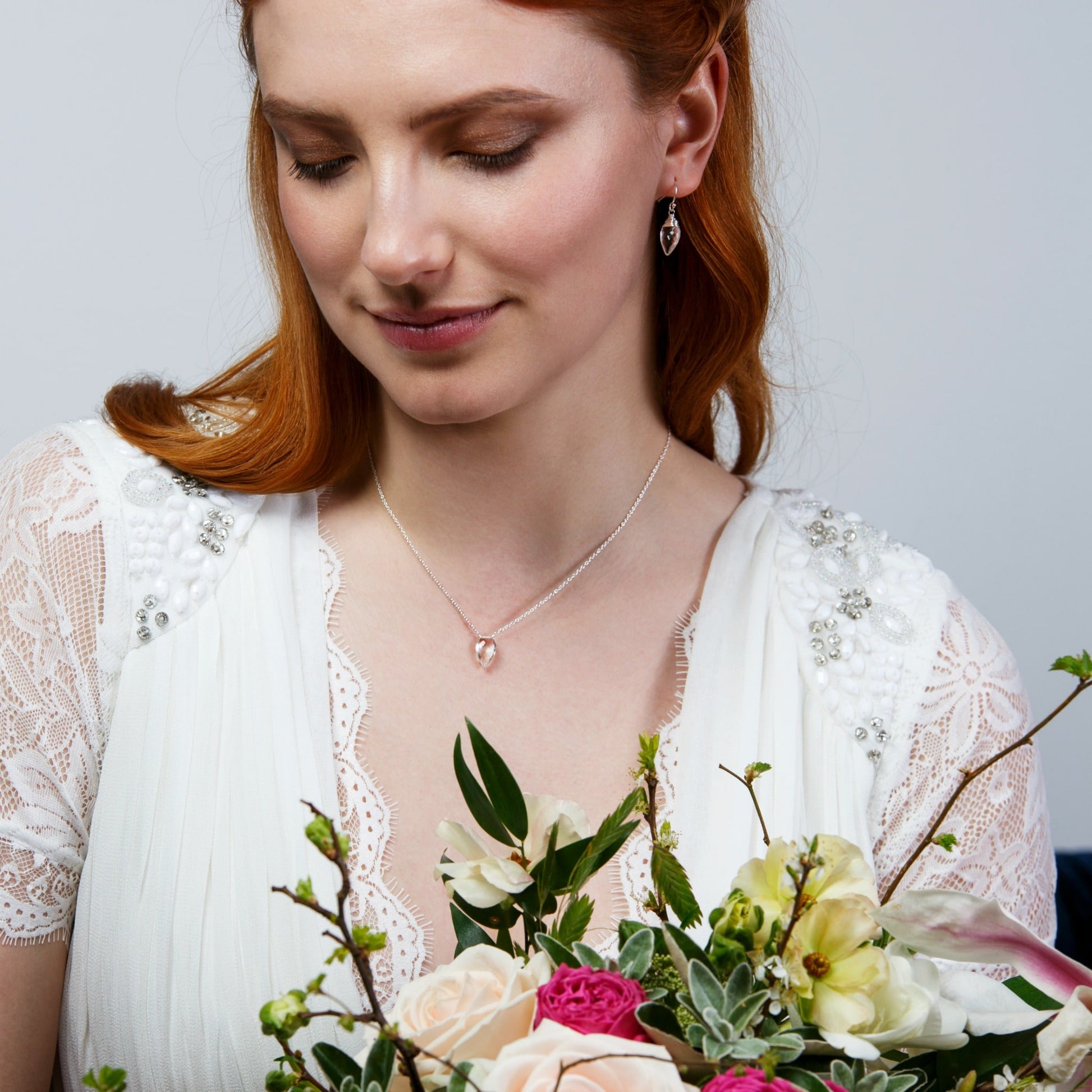 Crystal Drop Wedding Necklace | Nerine