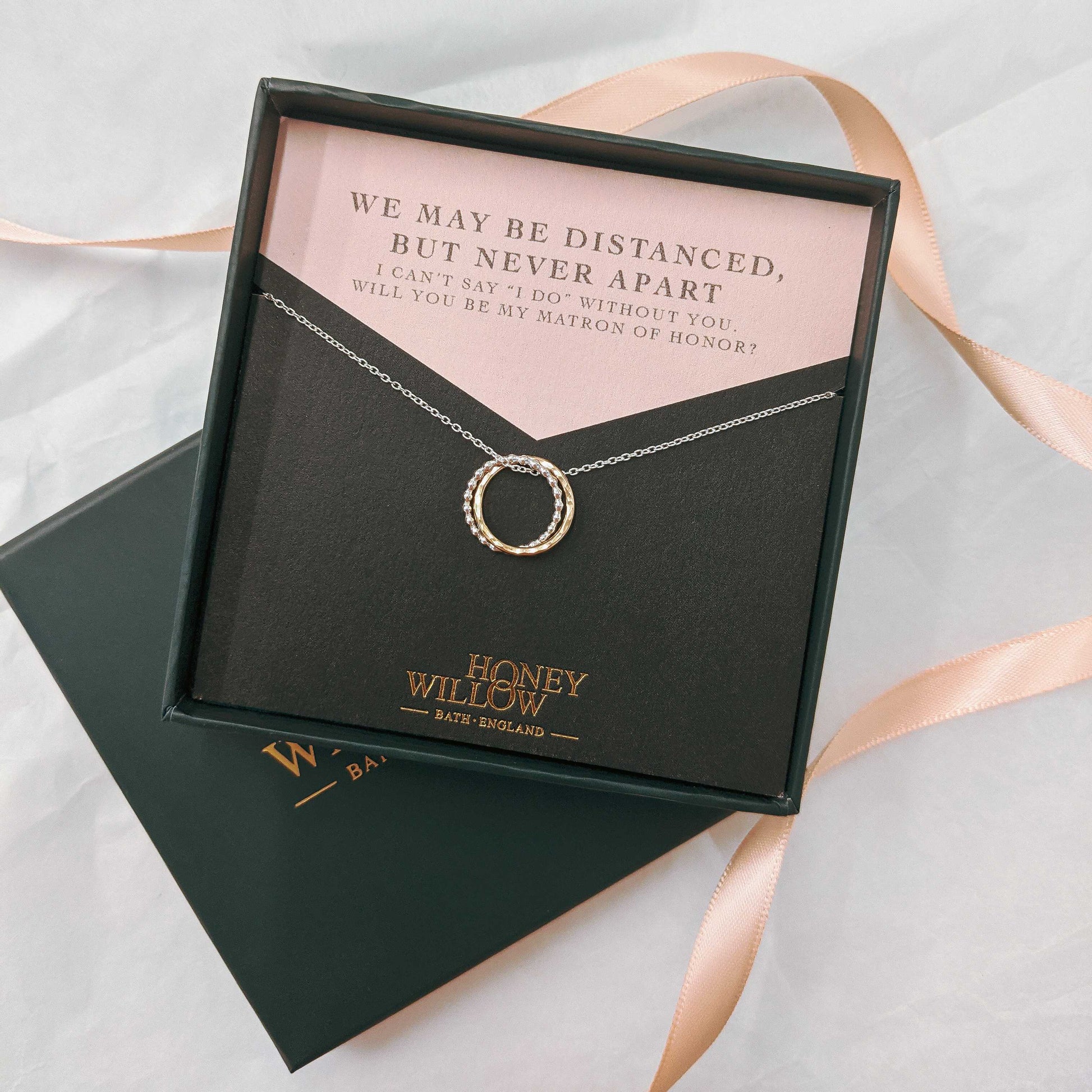 Will You Be My Maid of Honour Gift - Double Ring Friendship Necklace