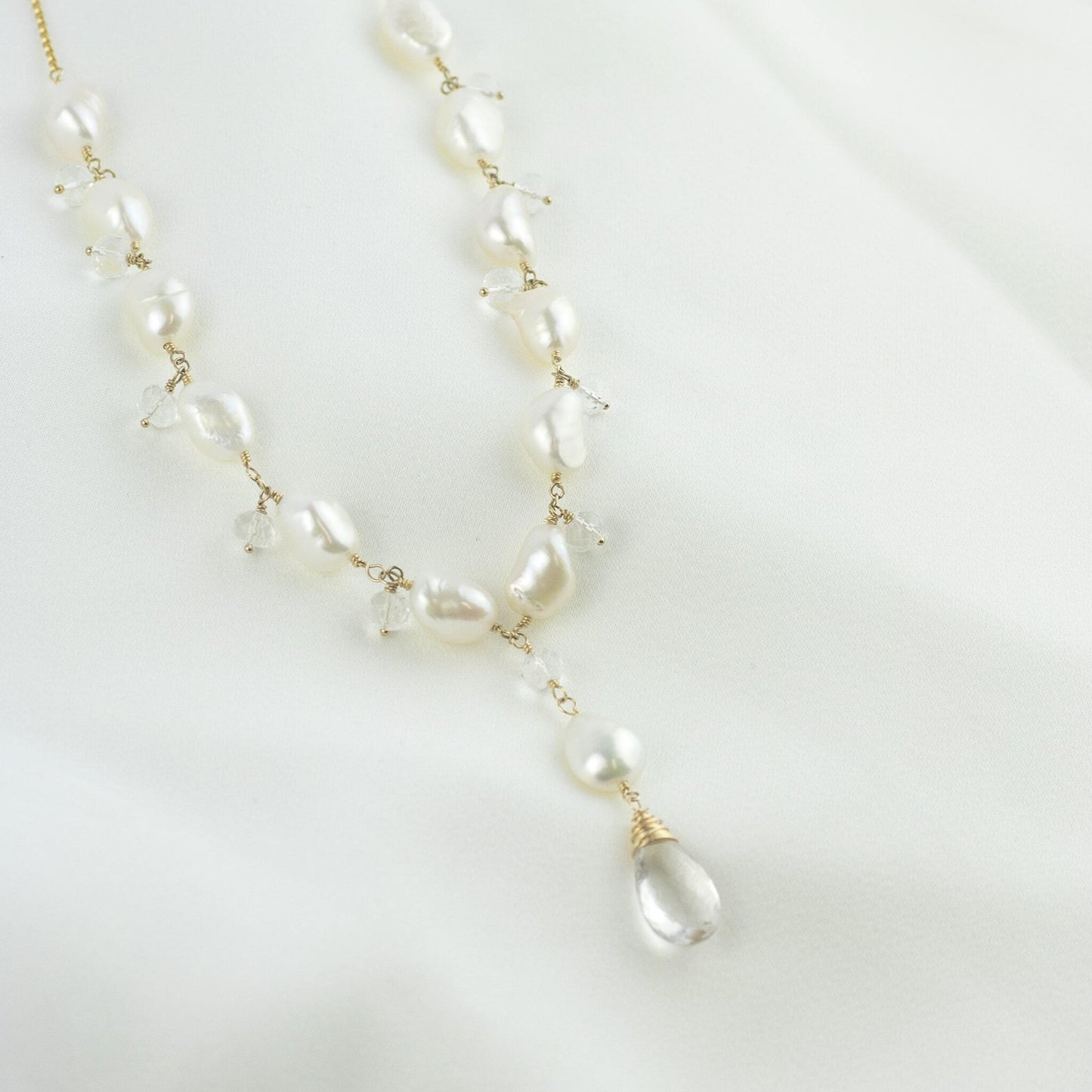 Keishi Pearl Drop Necklace - Salacia