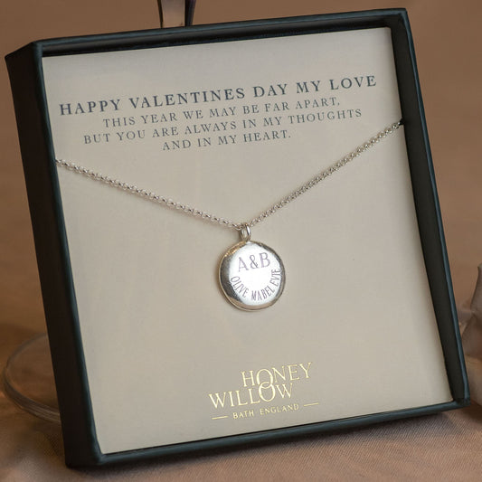 Valentine's Day Gift - Personalised Engraved Initials & Names Pendant - Large