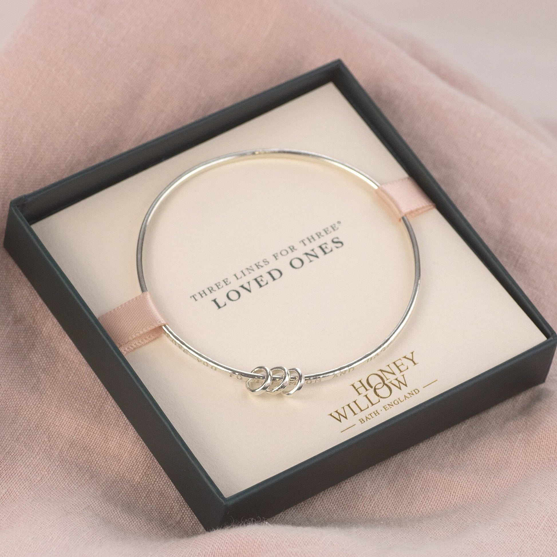Personalised Family Links Bangle - 3 Links for 3 Loved Ones