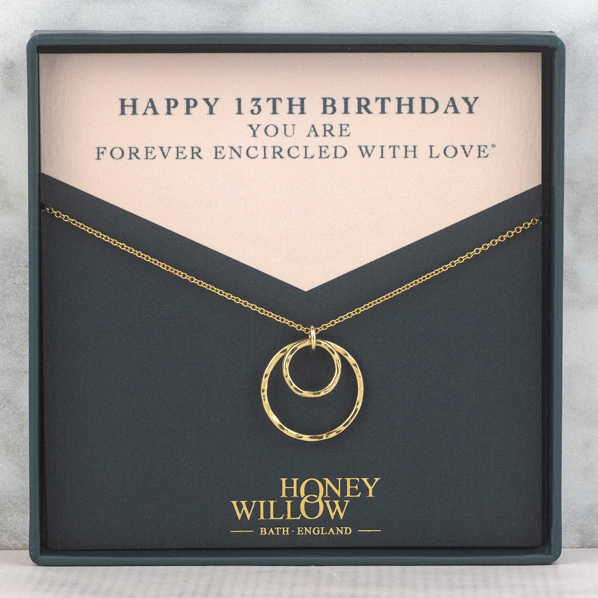13th Birthday Necklace - Silver & Gold - Forever Encircled with Love