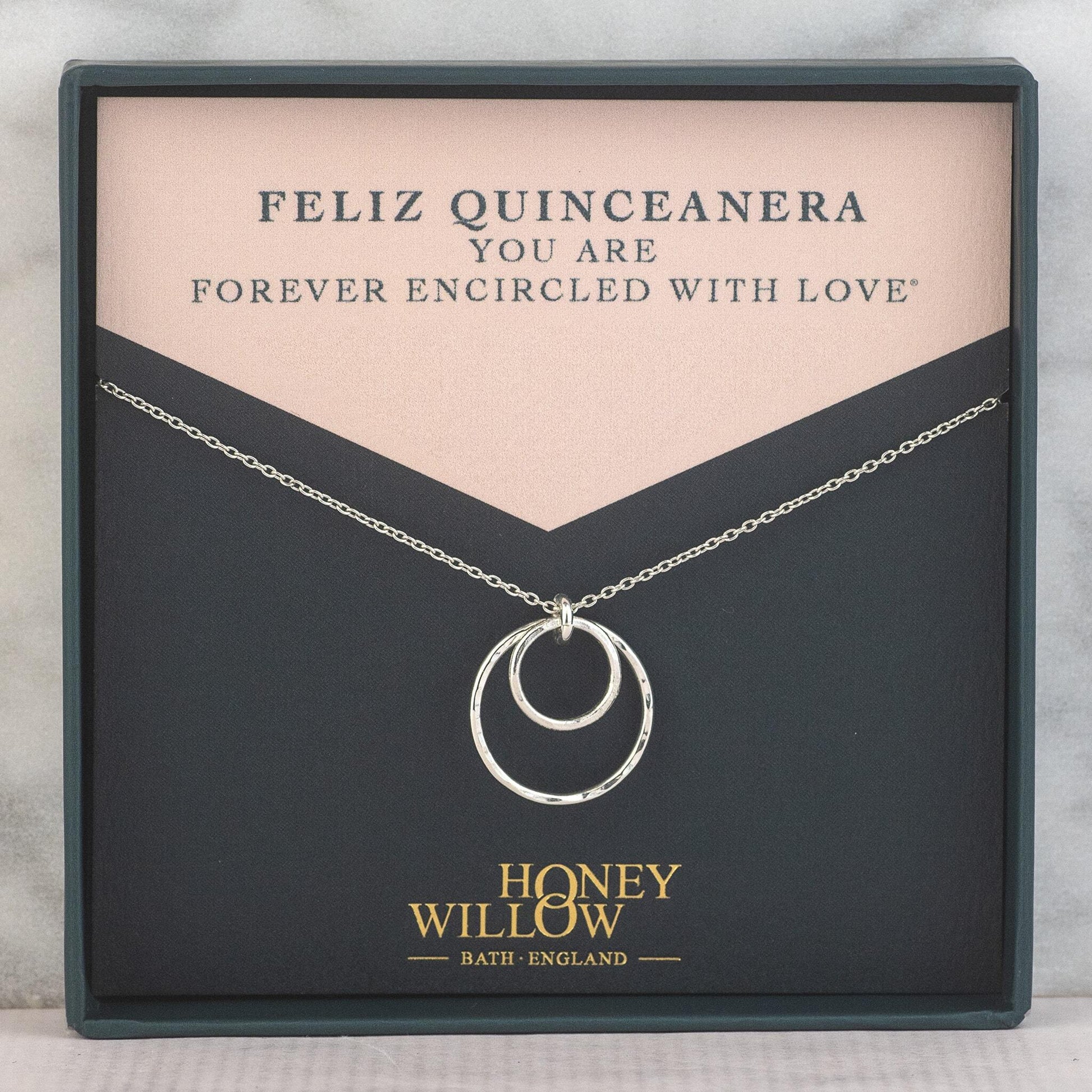 Gift for Quinceanera - Forever Encircled with Love Necklace - Silver & Gold