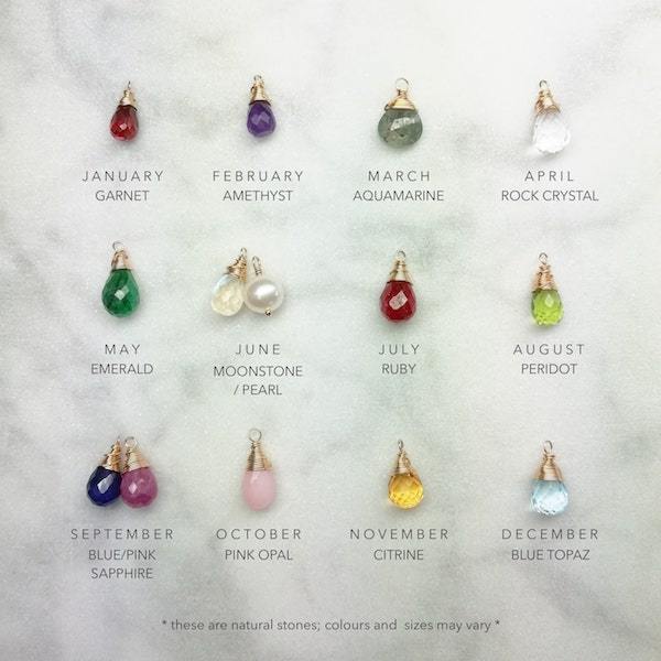 Christmas Gift for Mum - Family Birthstone Necklace - Birthstones for Loved Ones