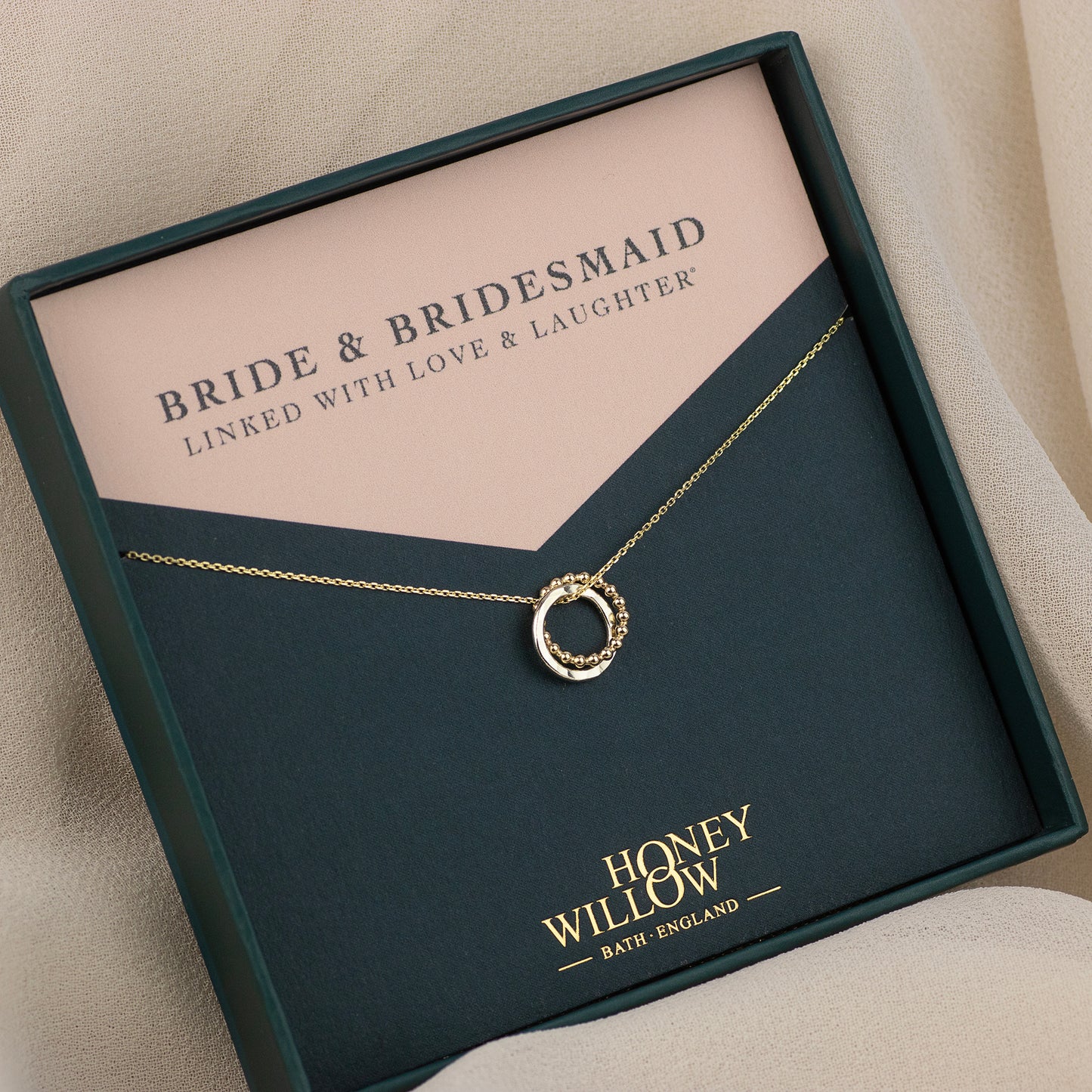 Gift for Bridesmaid from Bride - 9kt Gold & Silver Love Knot Necklace