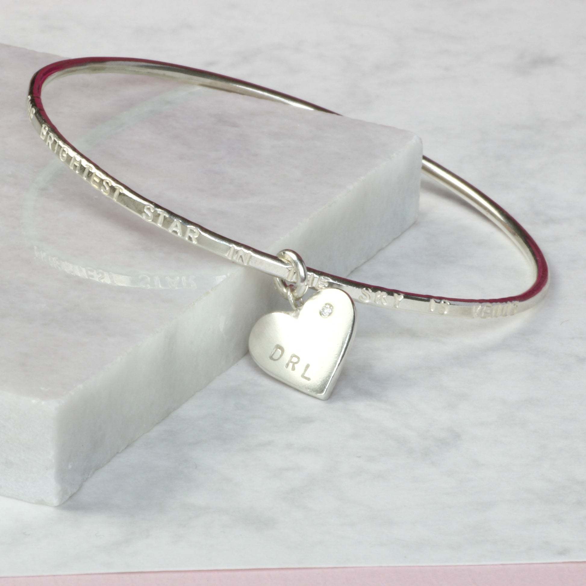 Personalised remembrance bracelet with diamond, commemorative jewelry personalized - Gracie