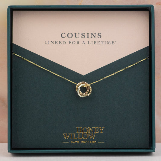 3 Cousins Necklace - 9kt Gold, Rose Gold & Silver Love Knot Necklace