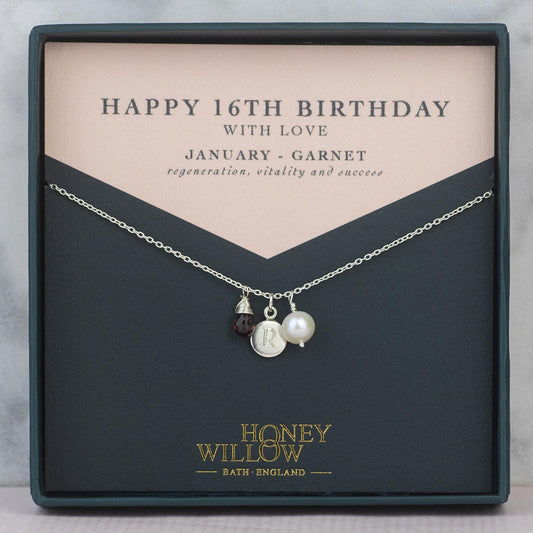 Personalised 16th Birthday Birthstone Necklace