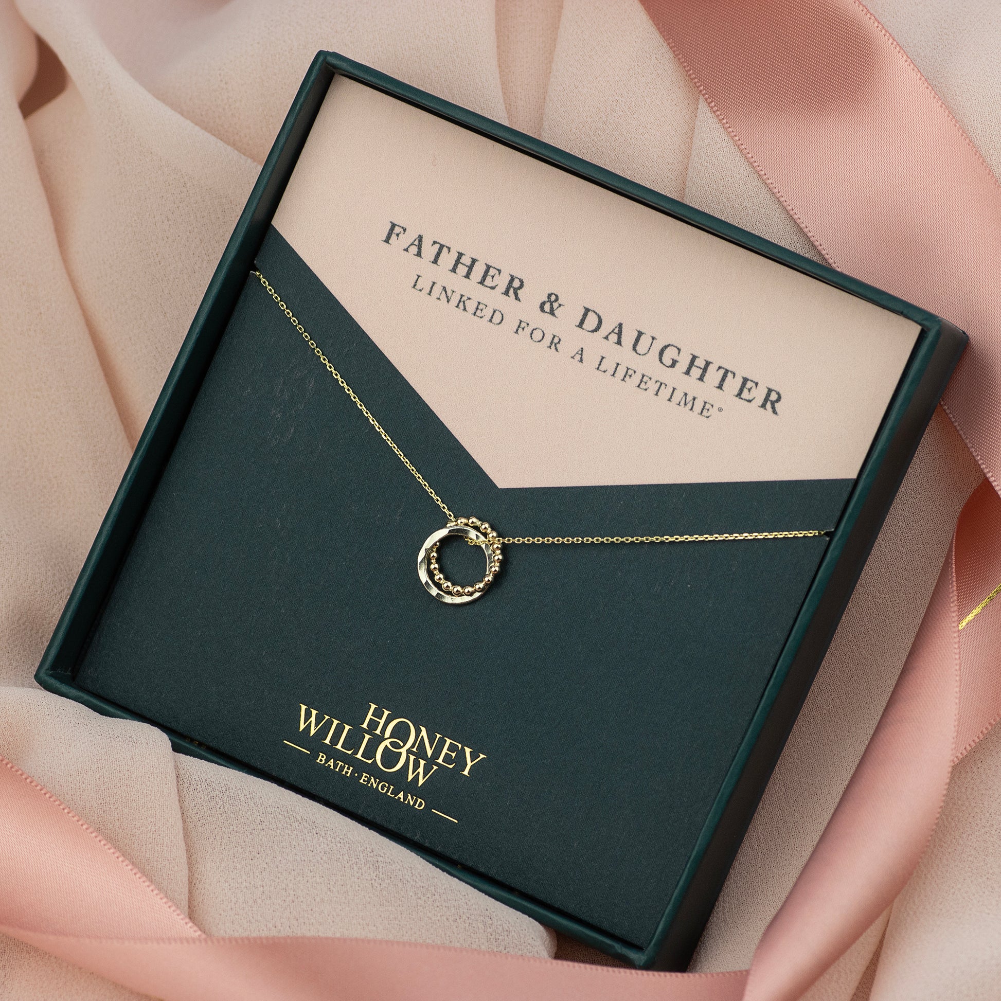 Gift for Daughter from Father - 9kt Gold & Silver Love Knot Necklace