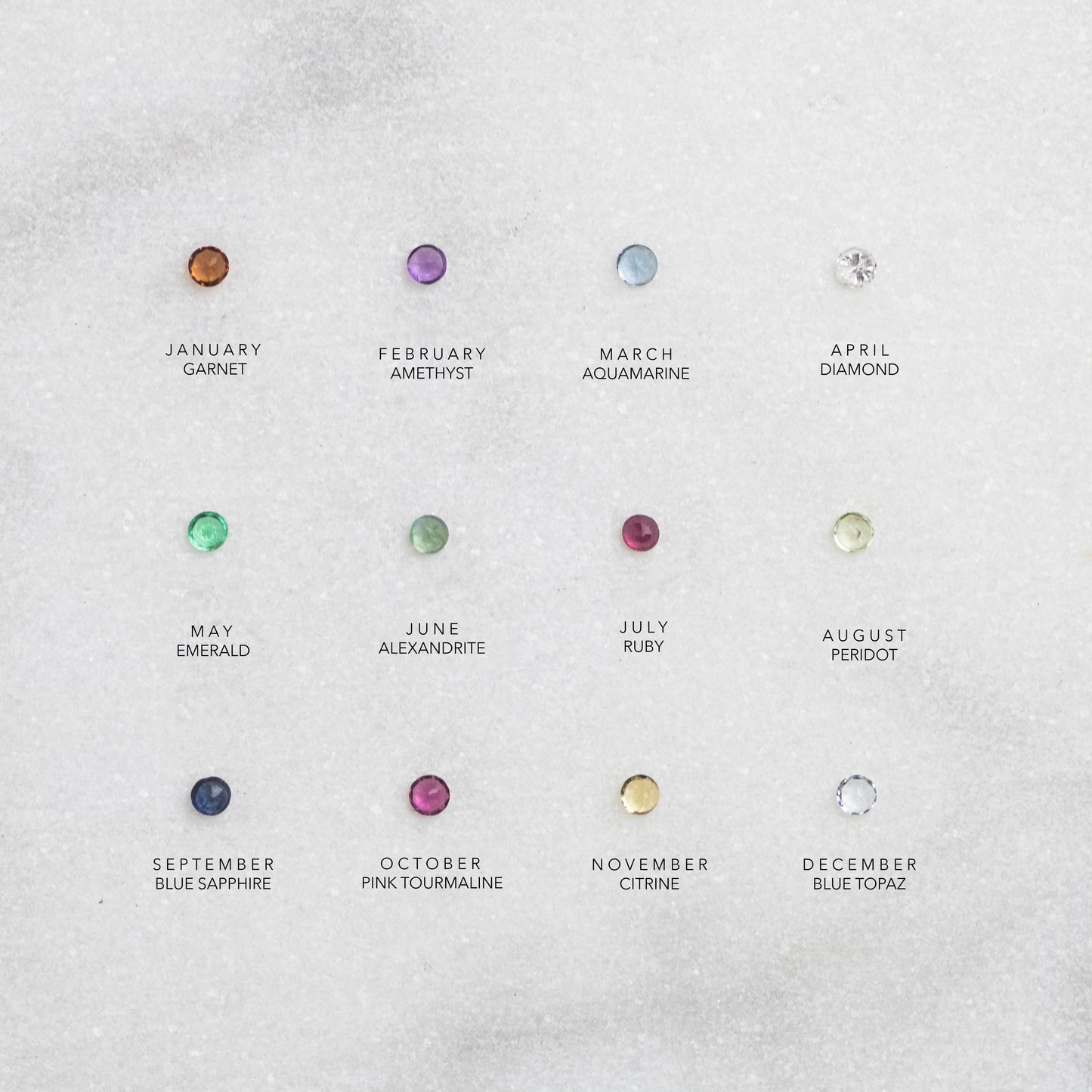 Family Birthstone Halo Necklace - Silver - Birthstones for Loved Ones