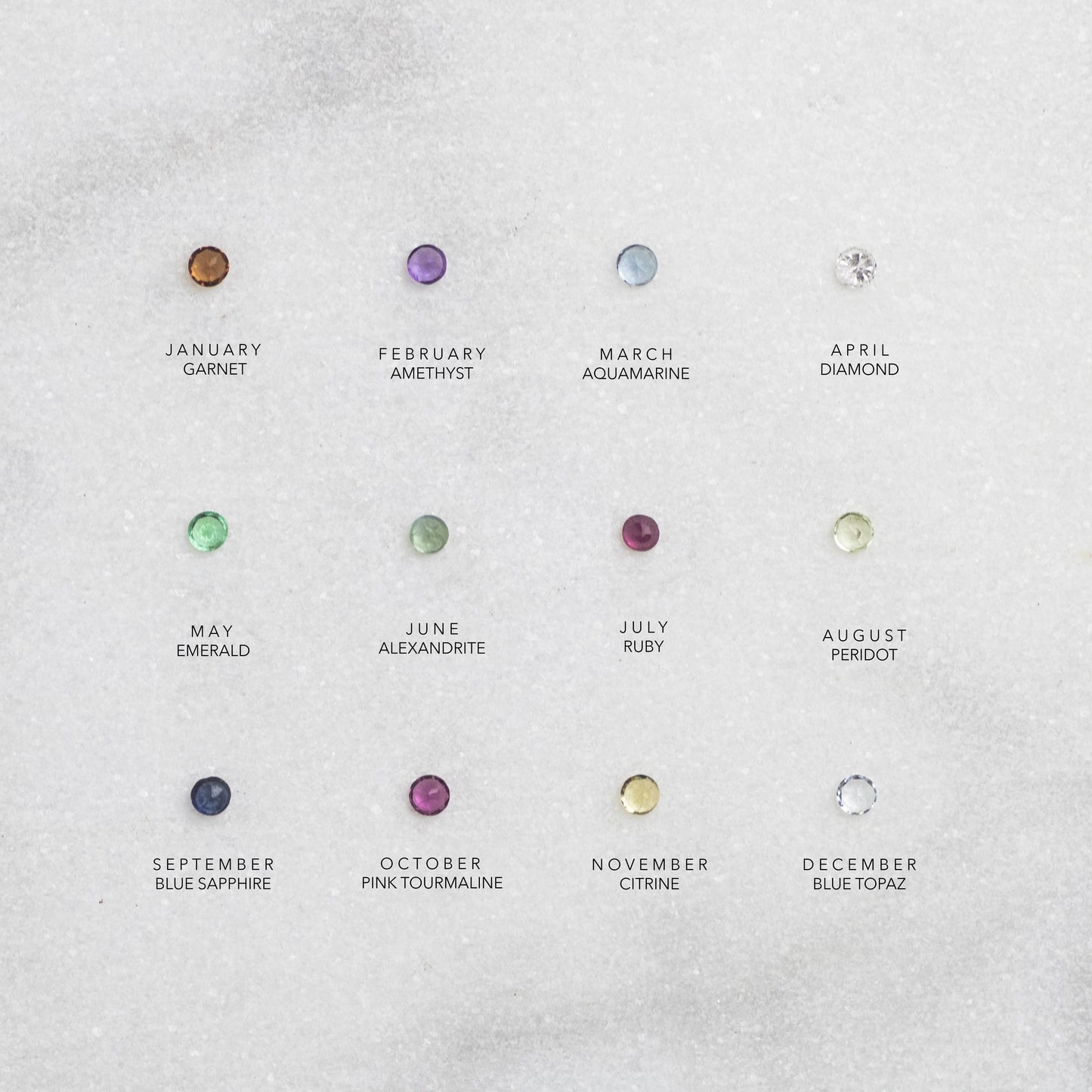 Family Birthstone Halo Ring - Birthstones for Loved Ones - Silver