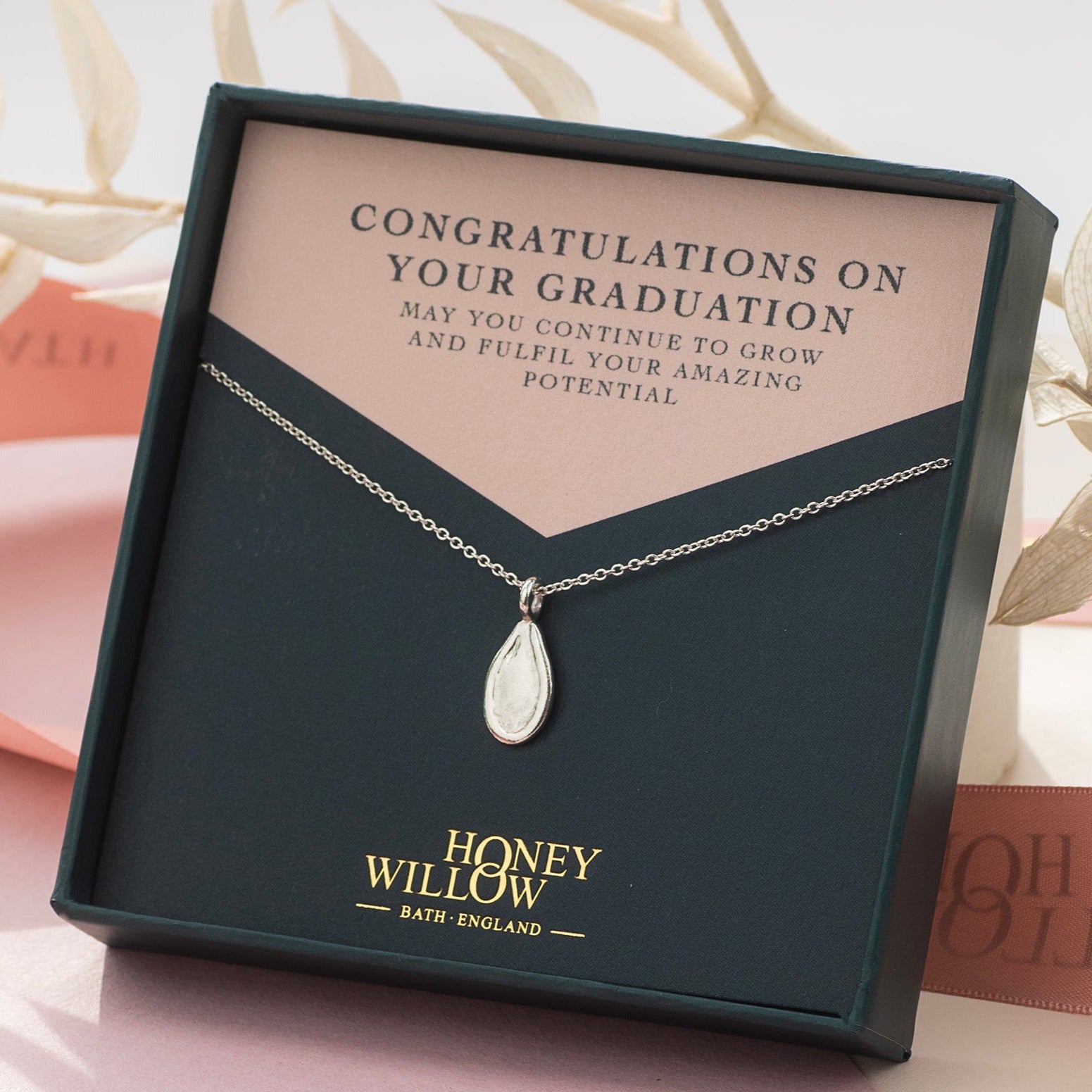 Graduation Gift - Silver Seed Necklace – Honey Willow - handmade