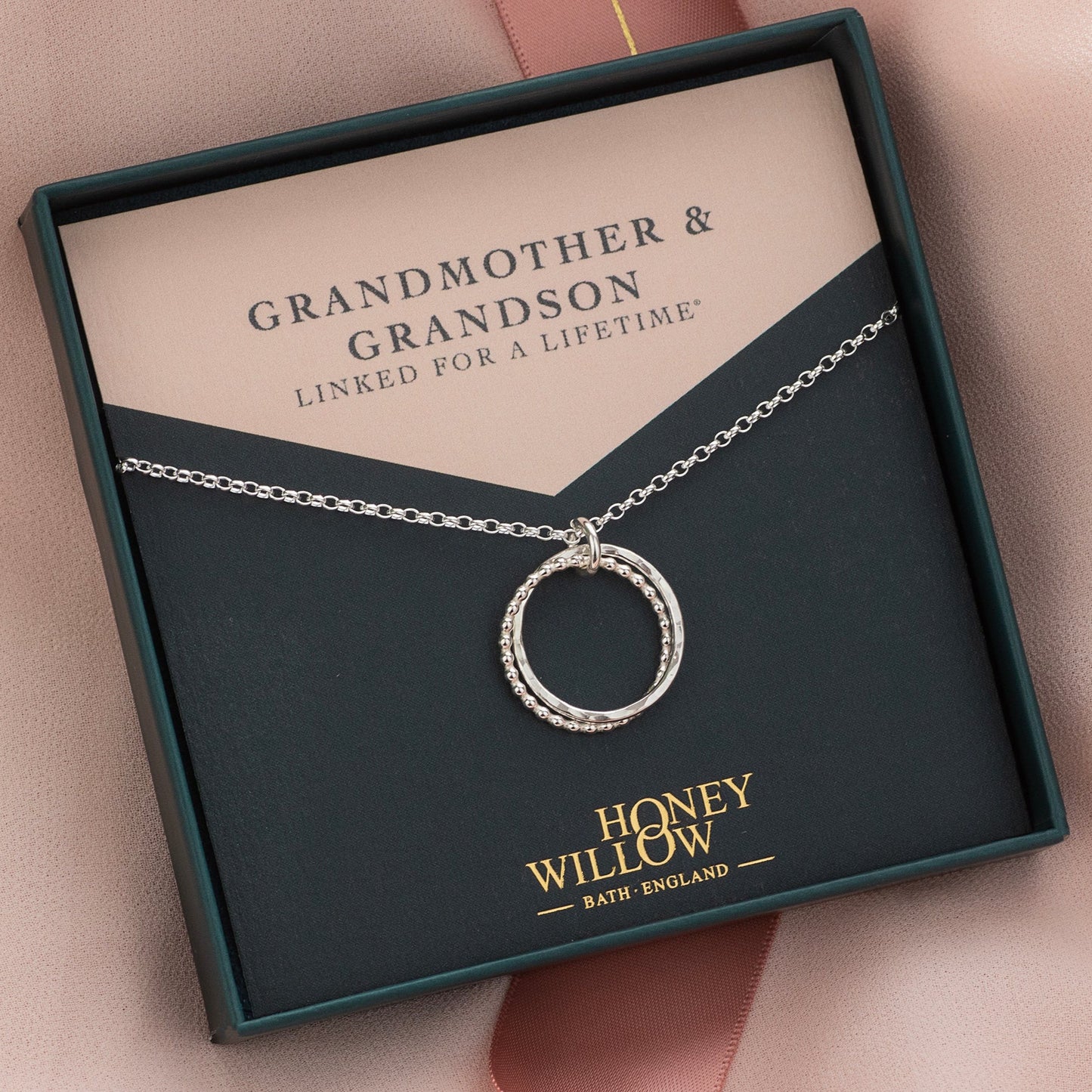 gift for grandmother from grandson silver necklace