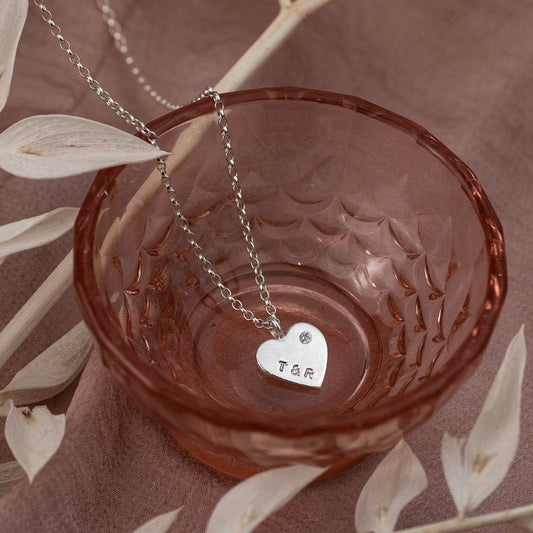 Personalised Diamond Heart Necklace