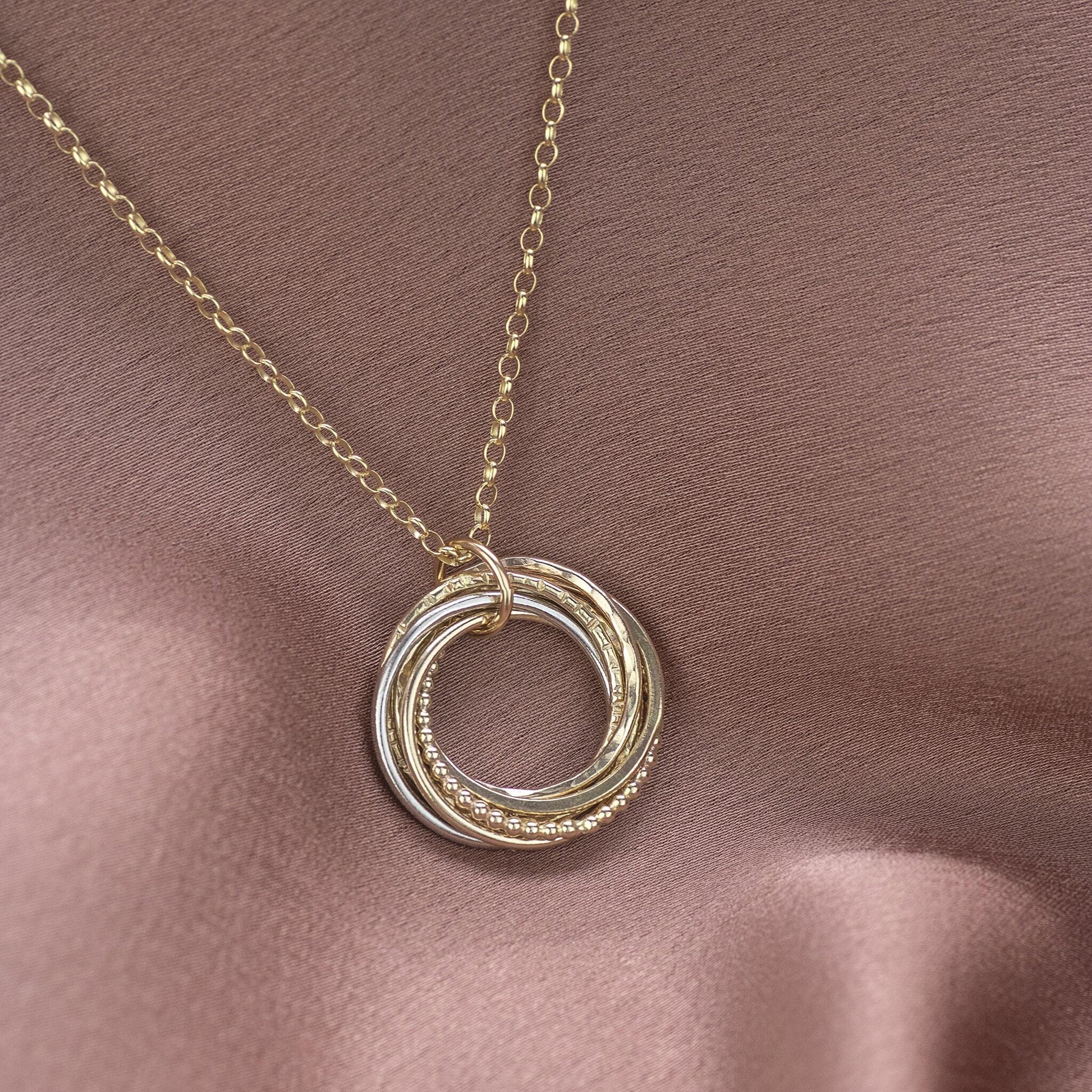 9kt Gold 70th Birthday Necklace - The Original 7 Links for 7 Decades Necklace - Recycled Gold & Platinum