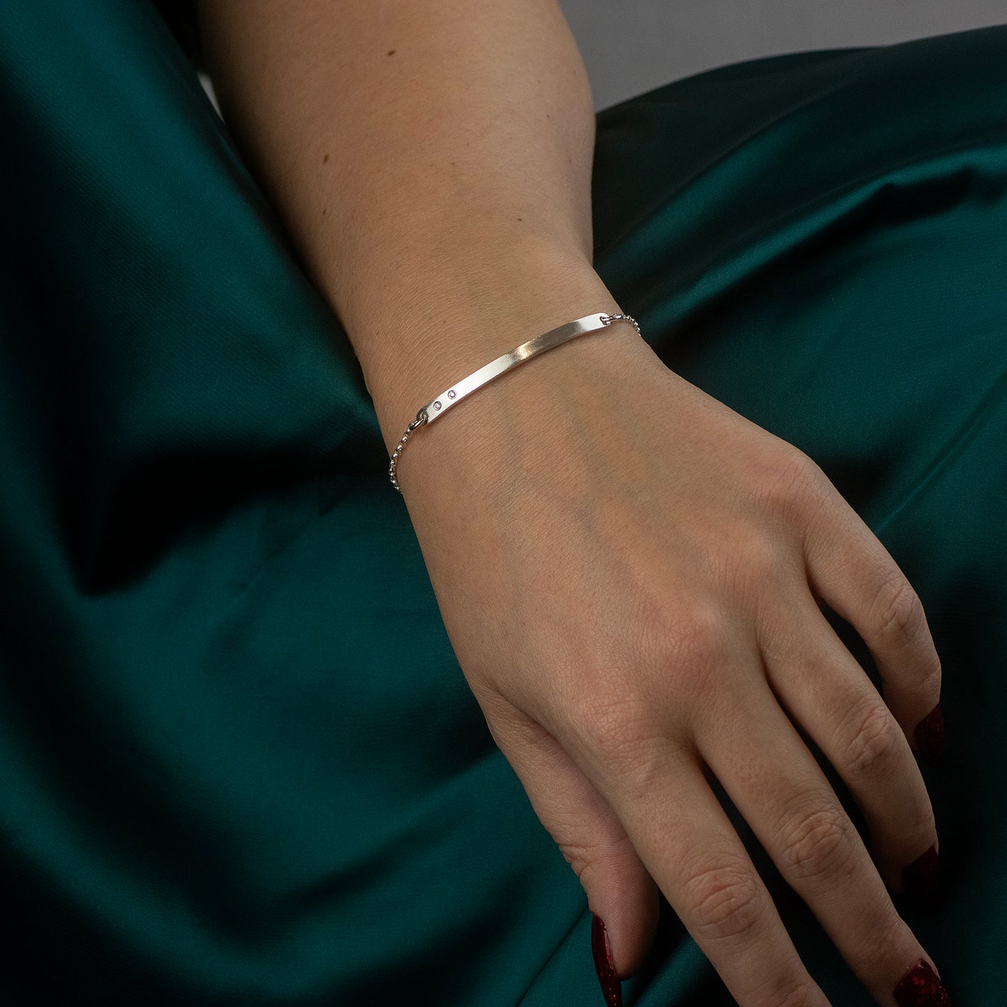 Personalised Bar Bracelet - Hand Stamped - Silver