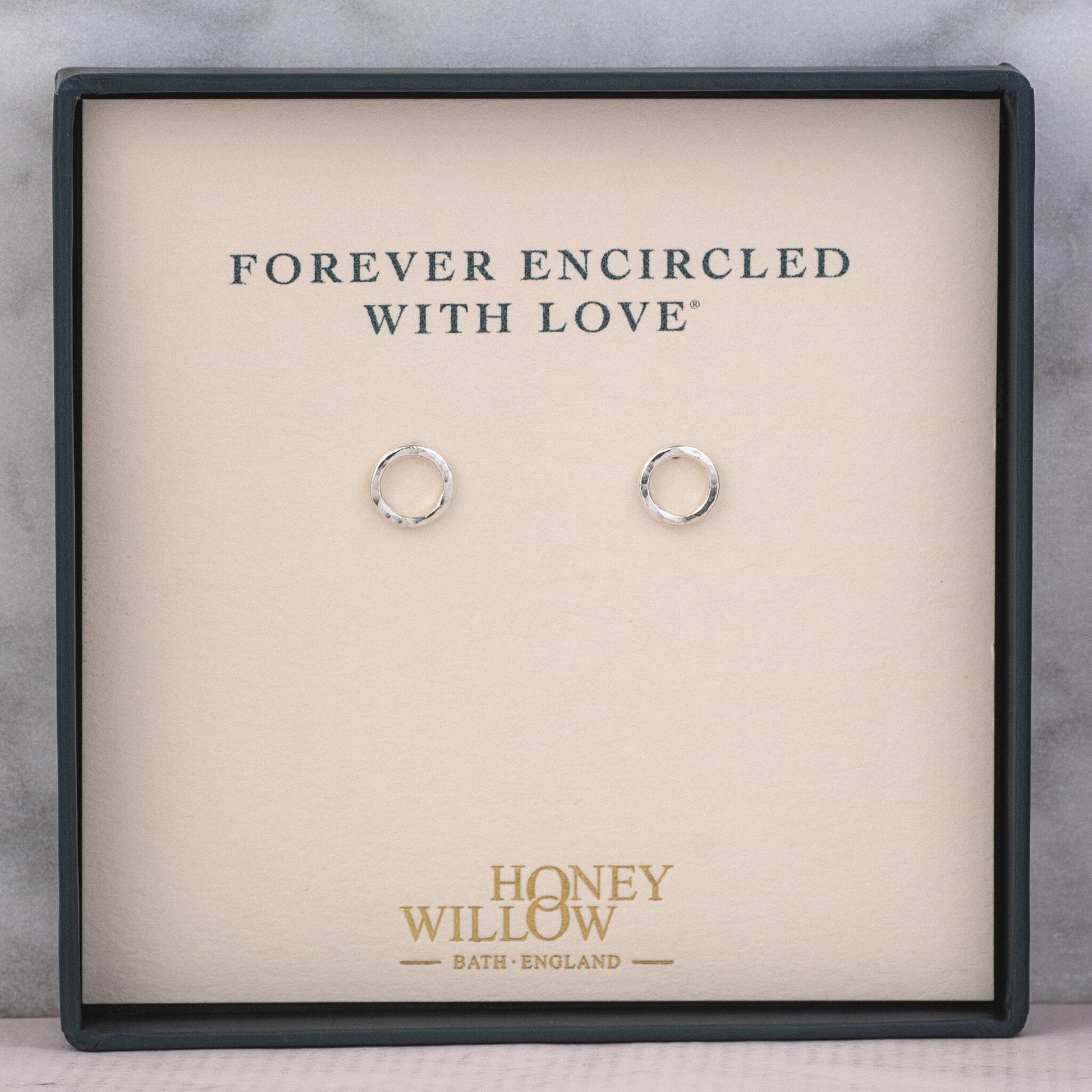 Tiny Silver Halo Stud Earrings - Forever Encircled With Love