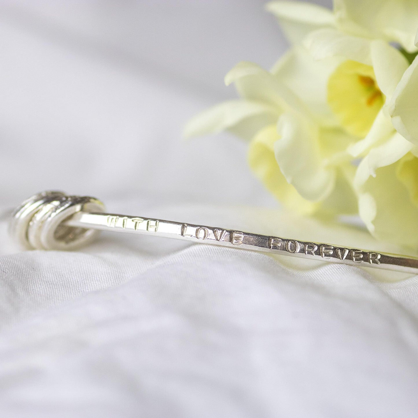 Personalised Silver Links Bangle - 5 Links for 5 Loved Ones