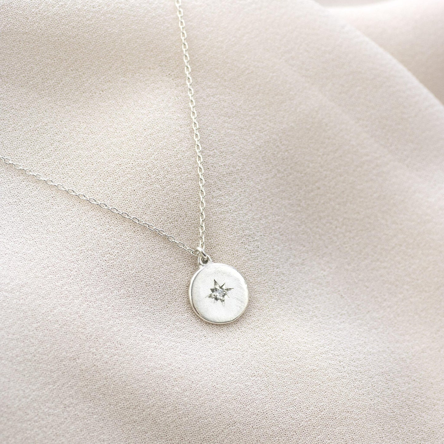 Birthstone Necklace - Silver Star Set Pendant