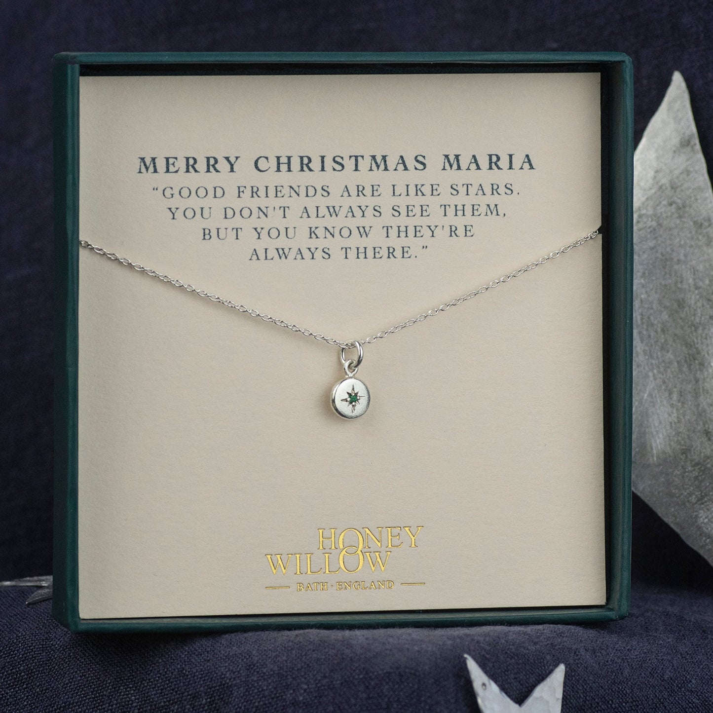 Christmas Gift for Friend - Tiny Birthstone Star Set Pendant